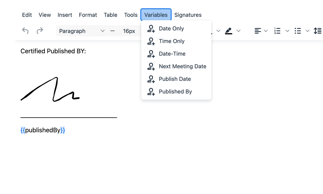 Data Variable Insertion
